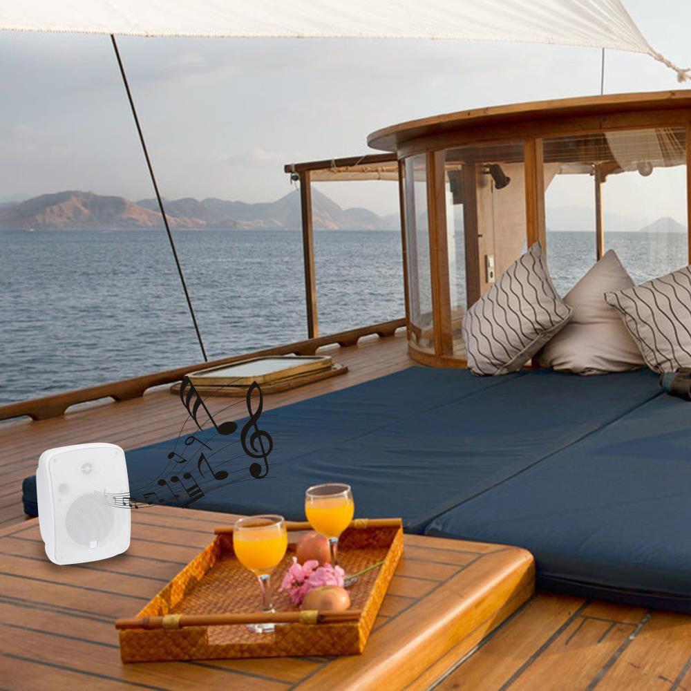 Pyle Pro 6.5" 1000 Watt Wall-Mount Marine Speakers with BT Audio RF Streaming