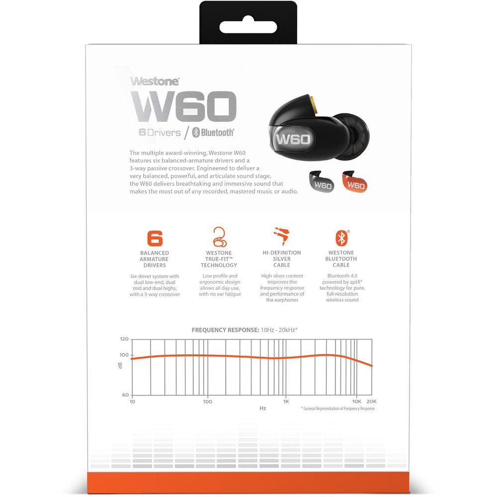 Westone W60 Gen 2 Six-Driver True-Fit Earphones with MMCX Audio and Bluetooth Cables