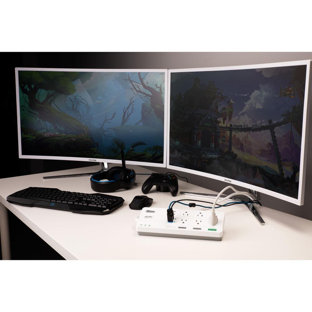 APC 6-Outlet Smart Surge Protector with 4 USB Charging Ports