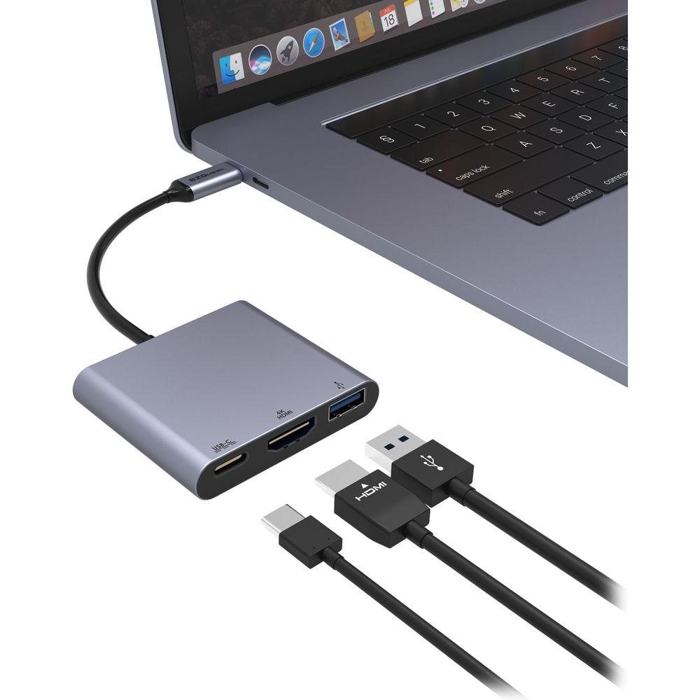 EZQuest 3-Port USB Type-C Multimedia Adapter with Charging