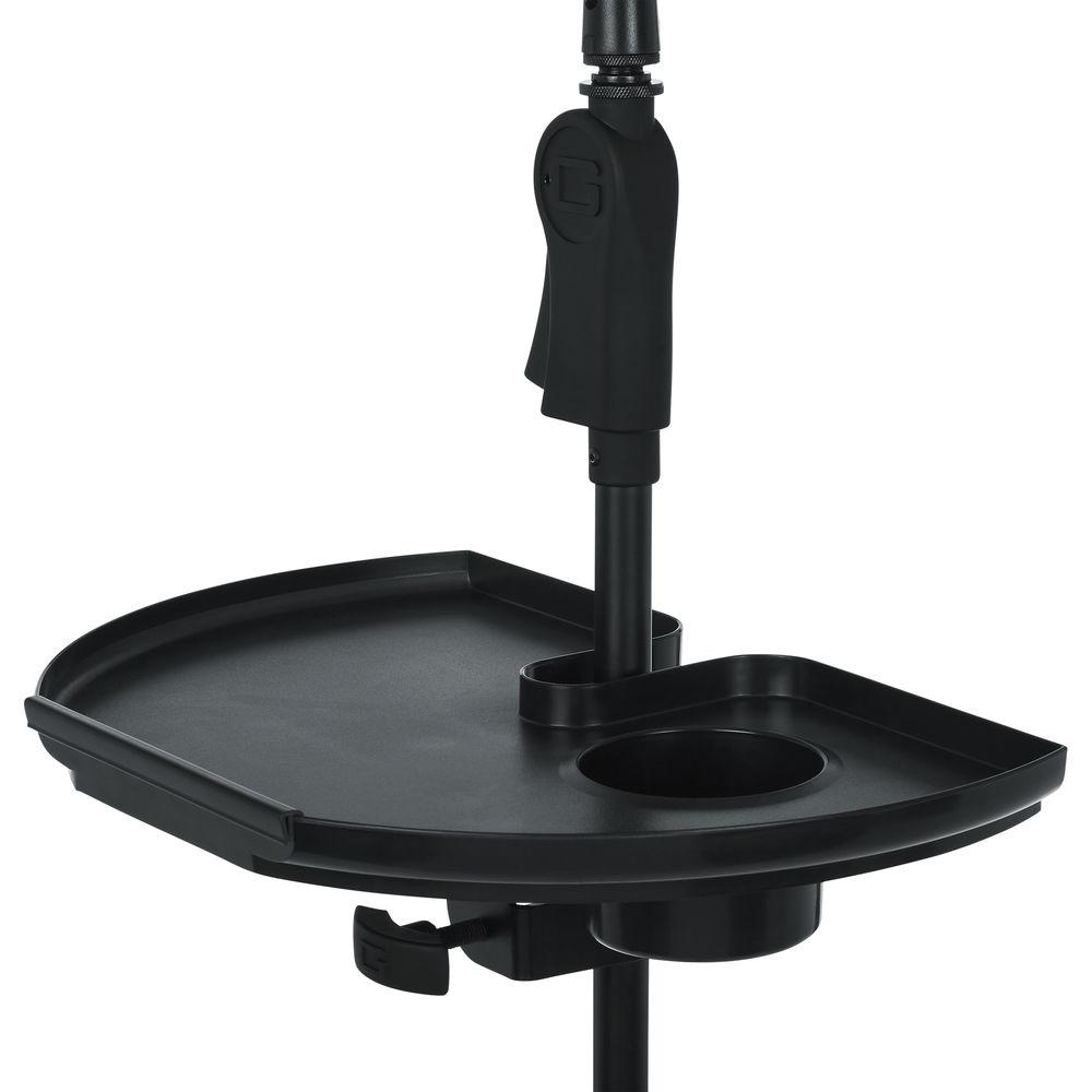 Gator Cases Frameworks Extra Large Microphone Stand Accessory Tray with Drink Holder and Guitar Pick Tab