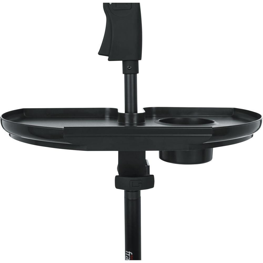 Gator Cases Frameworks Extra Large Microphone Stand Accessory Tray with Drink Holder and Guitar Pick Tab