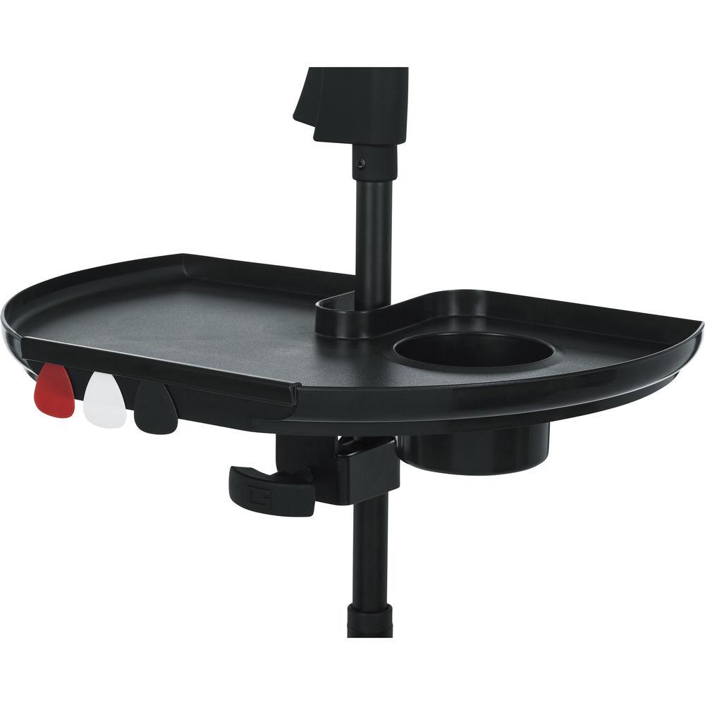 Gator Cases Frameworks Extra Large Microphone Stand Accessory Tray with Drink Holder and Guitar Pick Tab