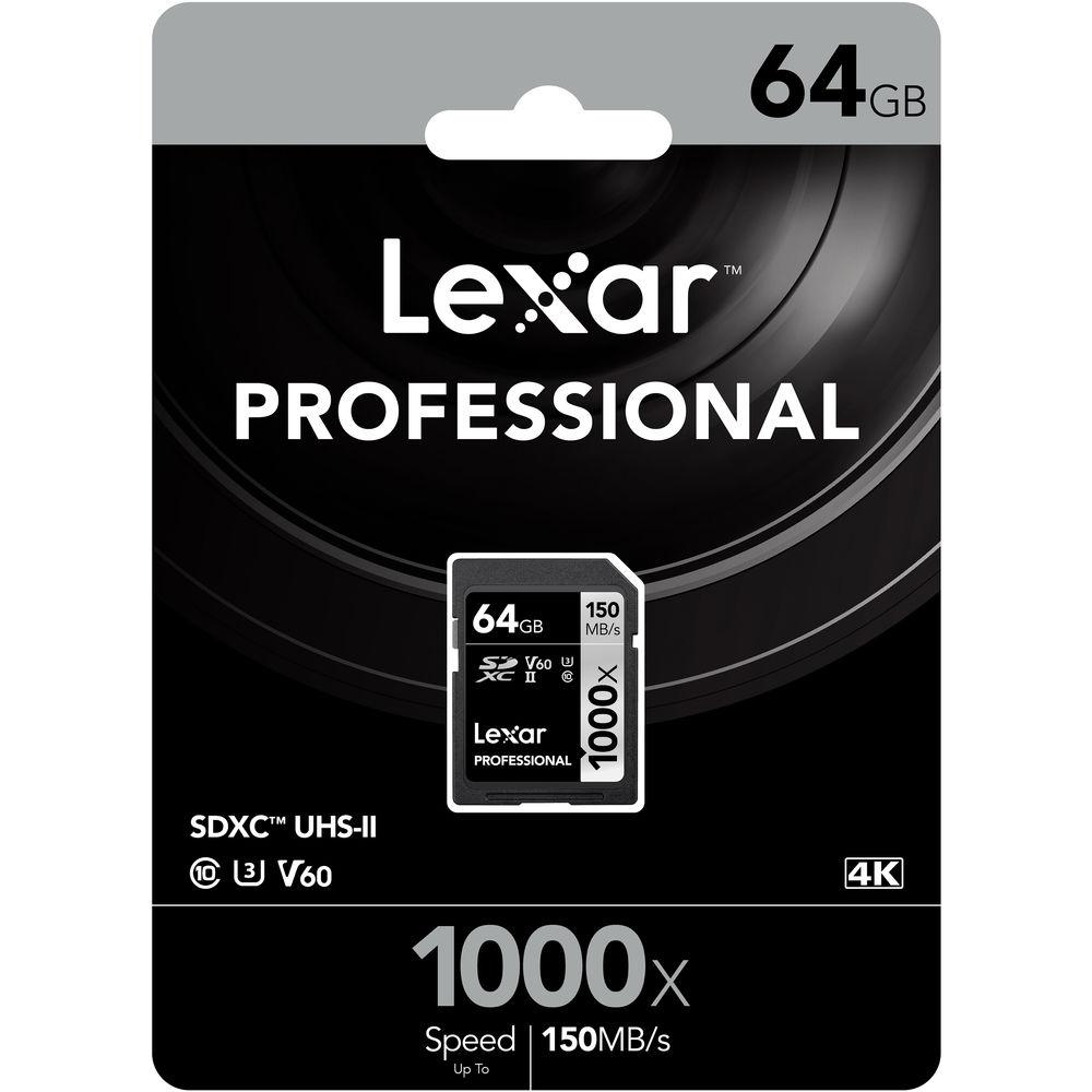Lexar 64GB Professional 1000x UHS-II SDXC Memory Card