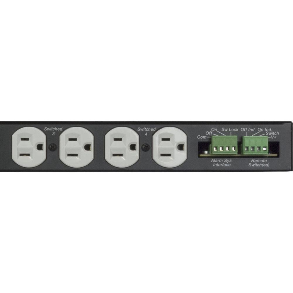 Lowell Manufacturing Power Panel-15A, 6-Switch 3-Unswitch Outlets, 1U, SEQ Surge Suppression Key