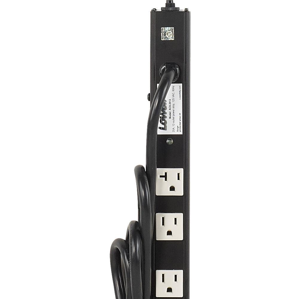 Lowell Manufacturing Power Strip-20A, 12 Outlets, 6