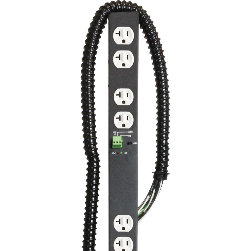 Lowell Manufacturing Power Strip-20A, 5 Circuits, Remote Control, 9 Duplex Outlets , Hardwired, 6