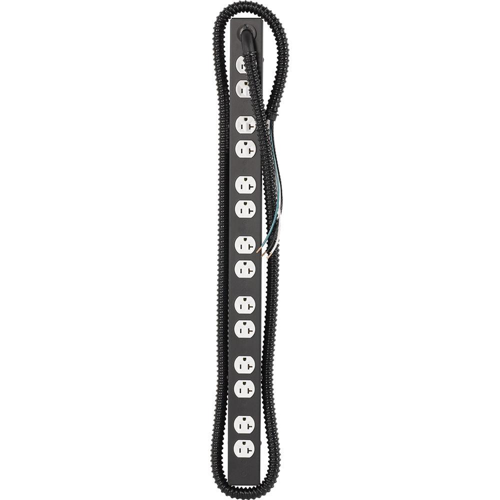 Lowell Manufacturing Power Strip-20A, 7 Duplex Outlets, Hardwired, 6' Flexible-Conduit, Lowell, Manufacturing, Power, Strip-20A, 7, Duplex, Outlets, Hardwired, 6', Flexible-Conduit