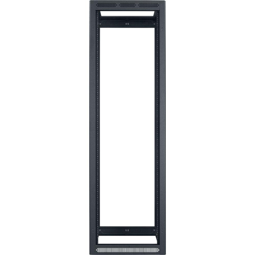 Lowell Manufacturing Rack-Enclosed-40U, 22" Deep, 1-Pair Adustable Rails, Less Rear Door