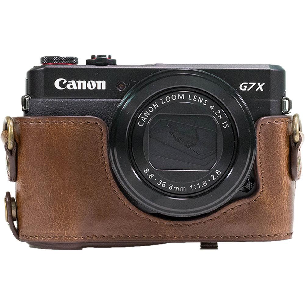 MegaGear Ever Ready PU Leather Camera Case and Strap for Canon PowerShot G7 X Mark II