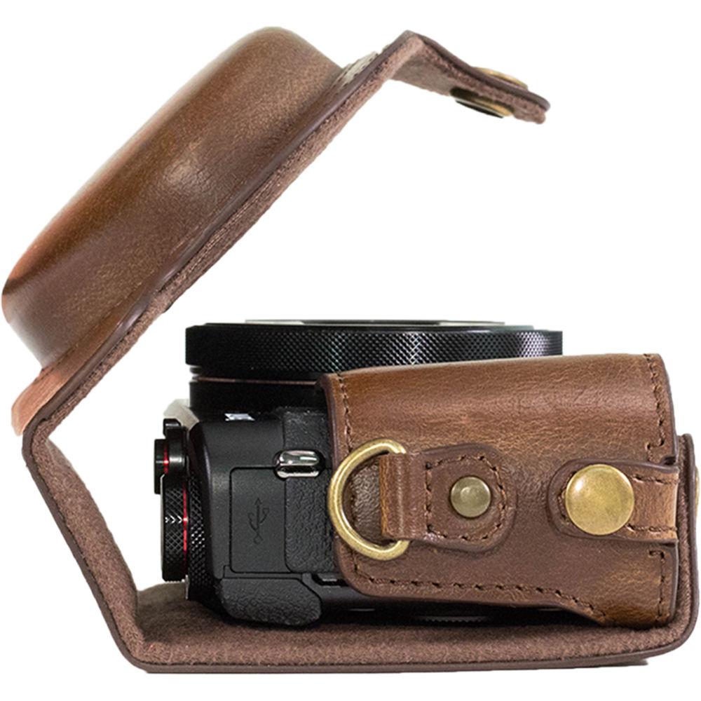 MegaGear Ever Ready PU Leather Camera Case and Strap for Canon PowerShot G7 X Mark II
