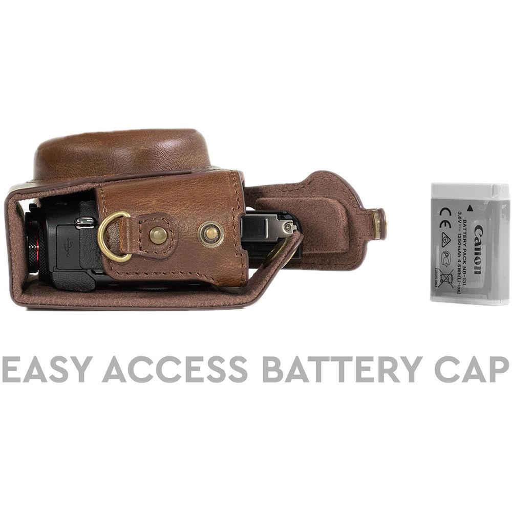 MegaGear Ever Ready PU Leather Camera Case and Strap for Canon PowerShot G7 X Mark II