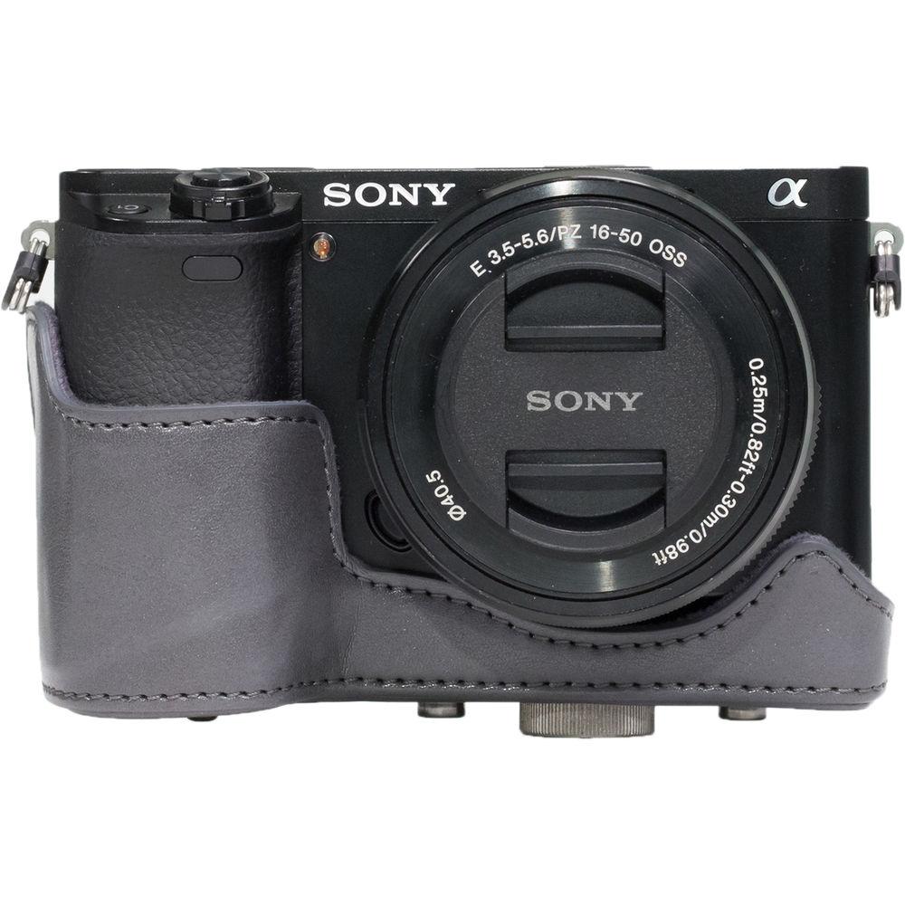 MegaGear Ever Ready PU Leather Case and Strap for Sony a6000 a6300 with 16-50mm