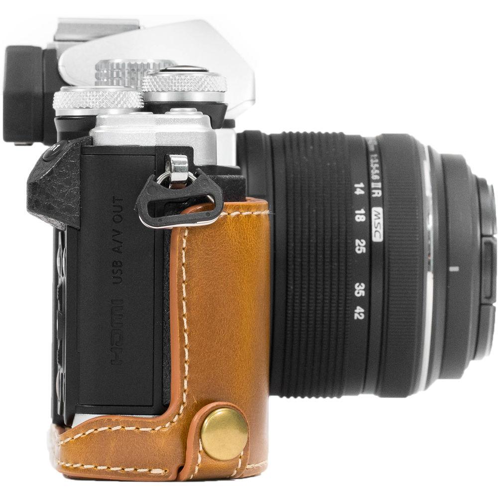MegaGear Ever Ready PU Leather Half Case and Strap for Olympus OM-D E-M10 Mark II, E-M10