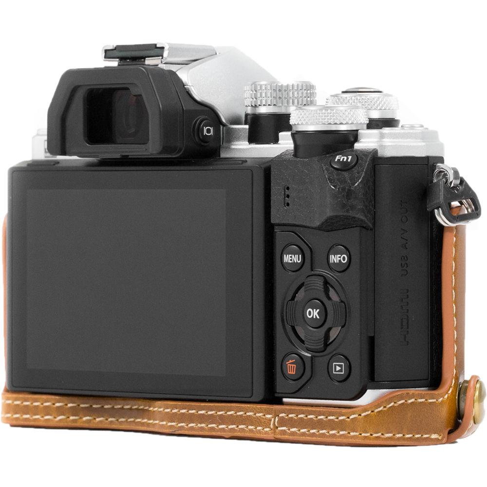 MegaGear Ever Ready PU Leather Half Case and Strap for Olympus OM-D E-M10 Mark II, E-M10