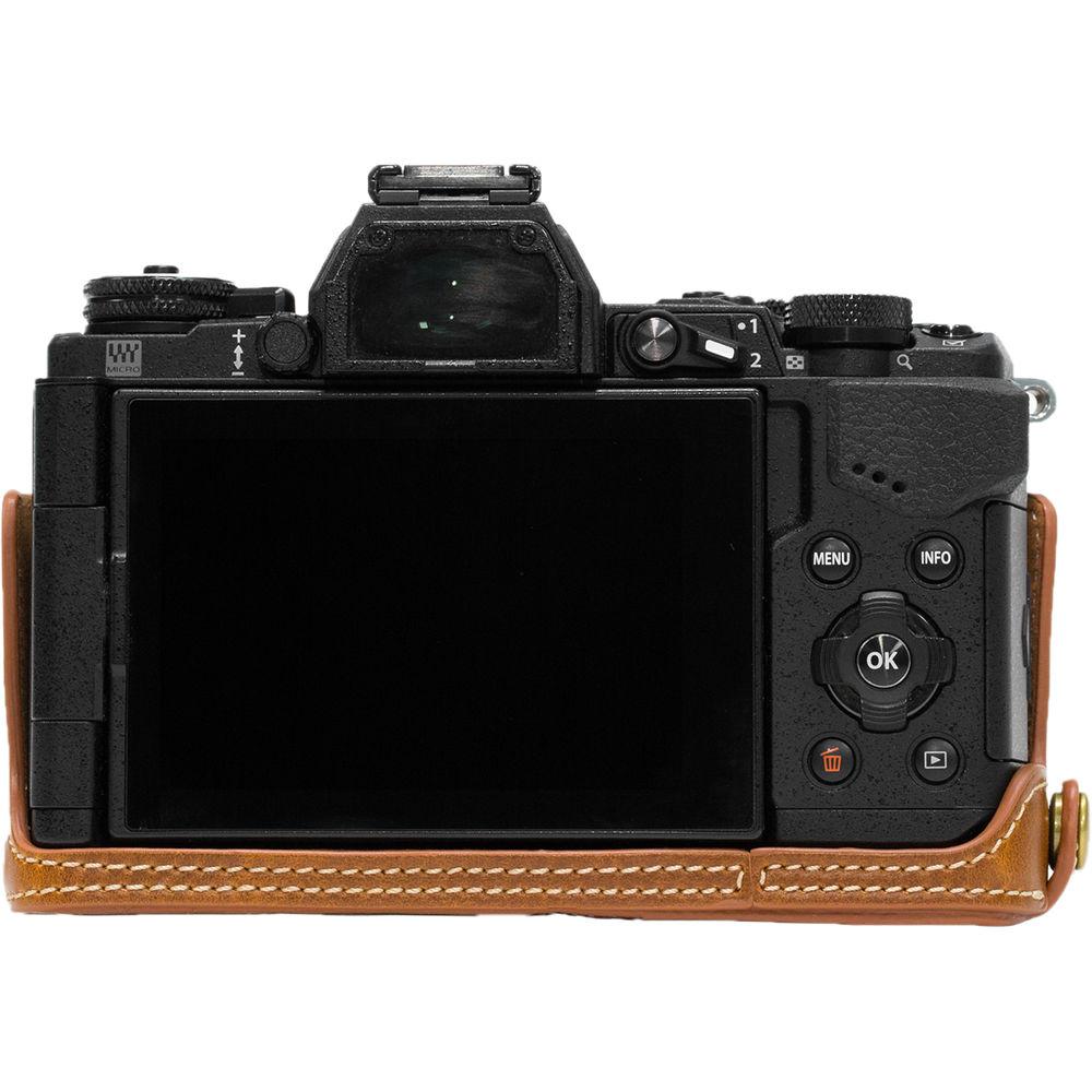 MegaGear Ever Ready PU Leather Half Case and Strap for Olympus OM-D, E-M5 Mark II