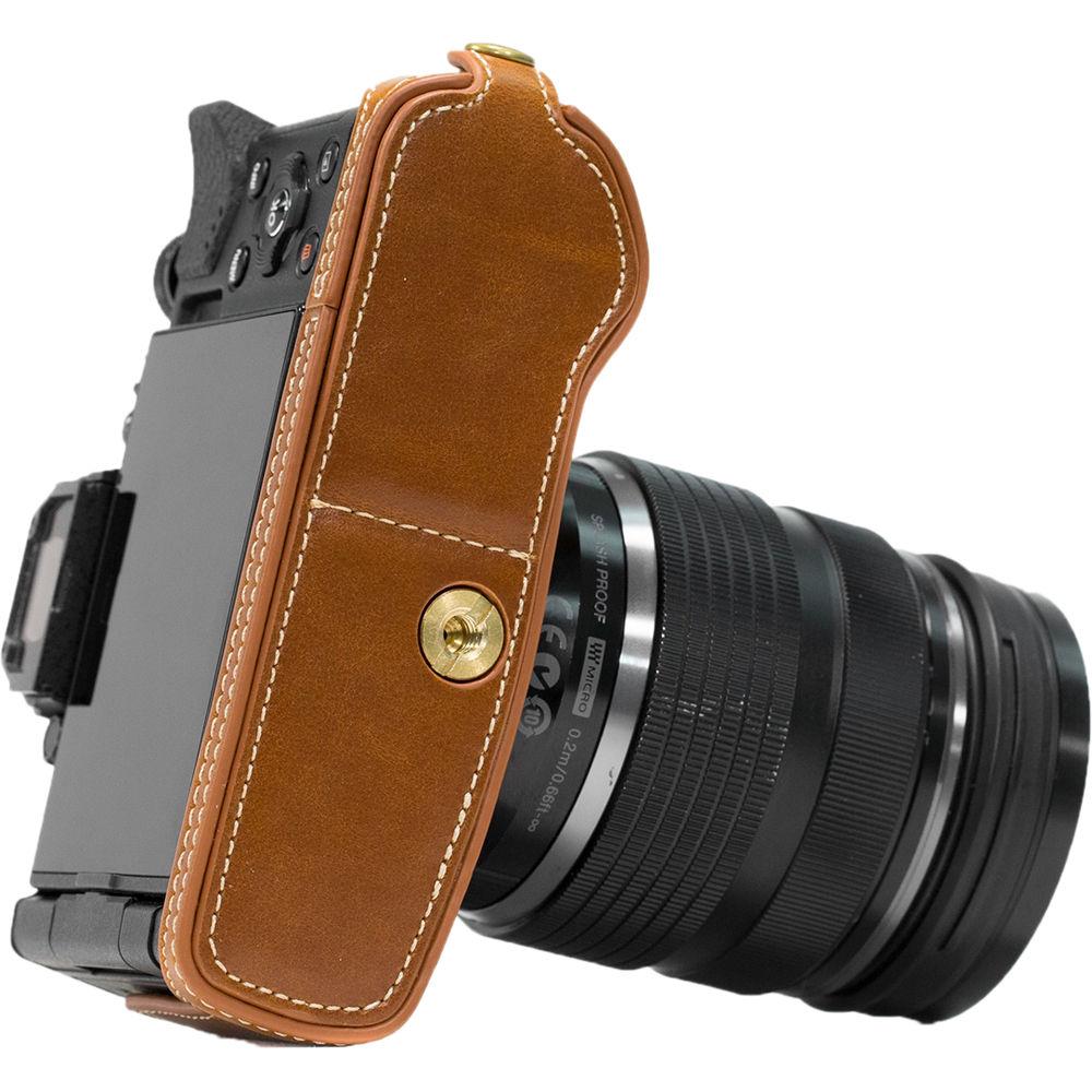 MegaGear Ever Ready PU Leather Half Case and Strap for Olympus OM-D, E-M5 Mark II