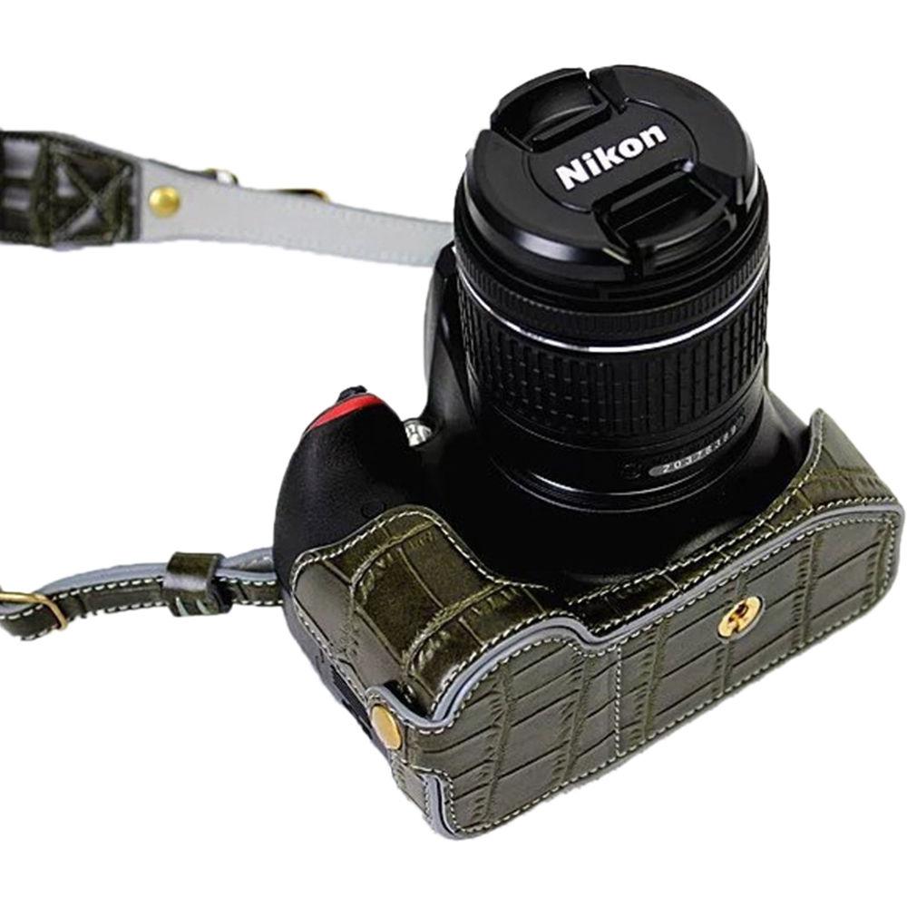 MegaGear Ever Ready PU Leather Half Case with Shoulder Strap for Nikon D3100-3400
