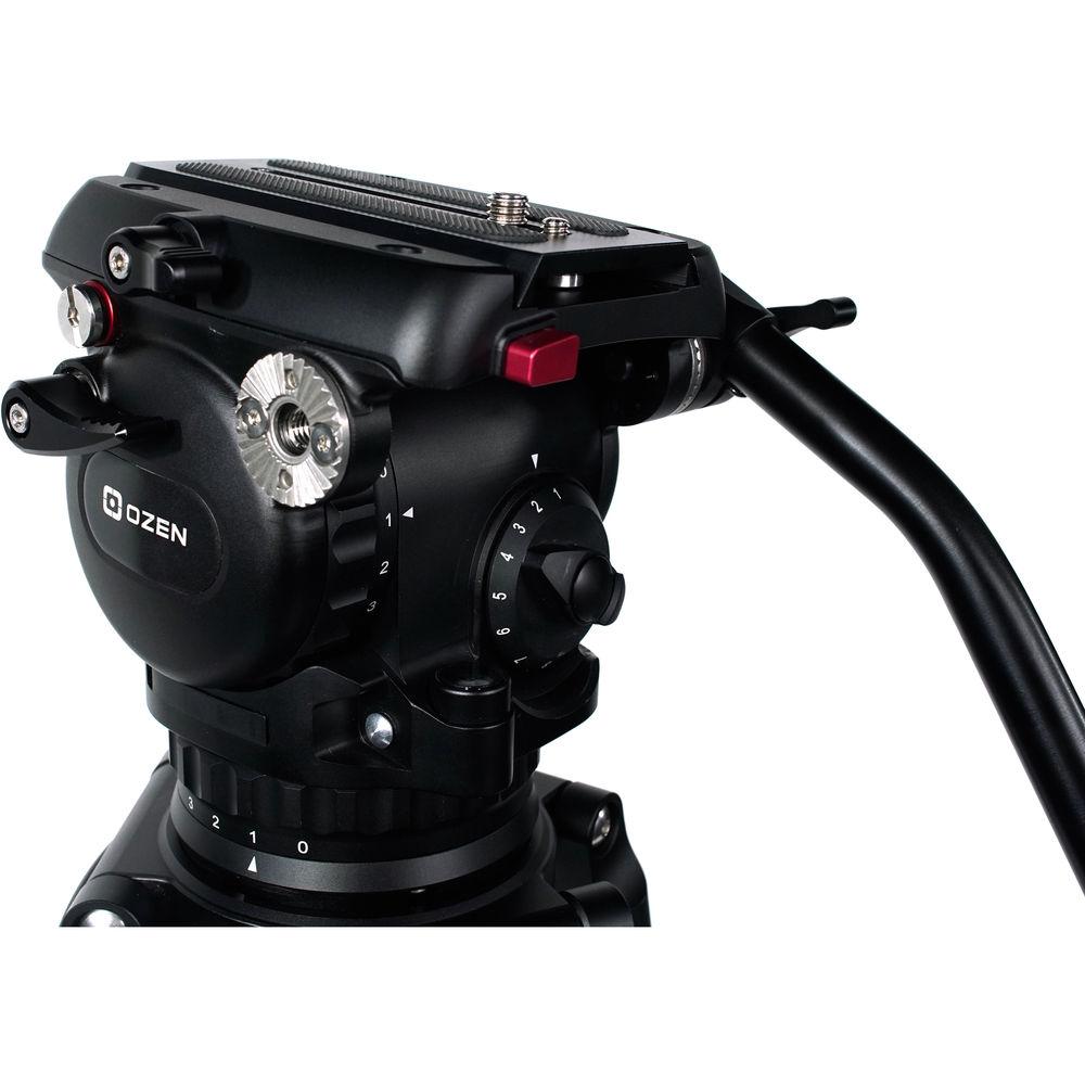 OZEN 100AL2 100mm Aluminum Tripod & Agile 12S Fluid Head System