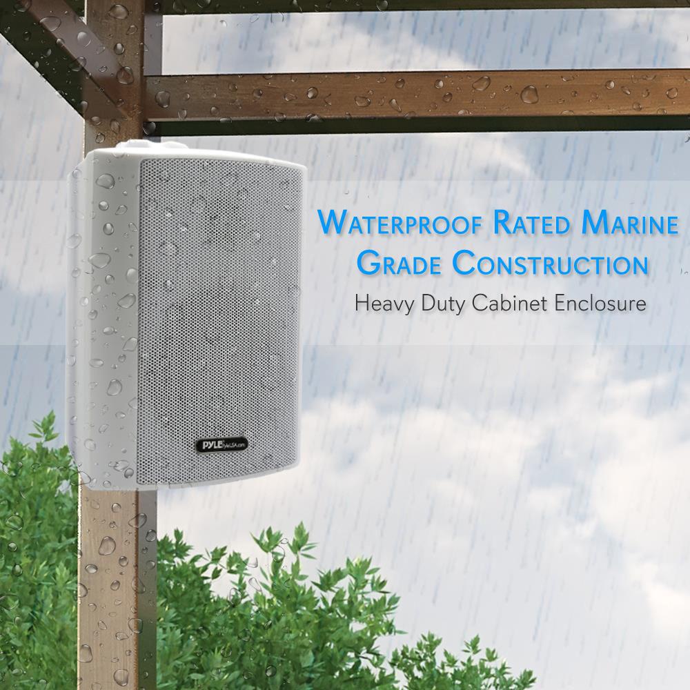 Pyle Pro 4" 200 Watt Indoor Outdoor Wall Mount Speakers with WiFi Bluetooth Streaming