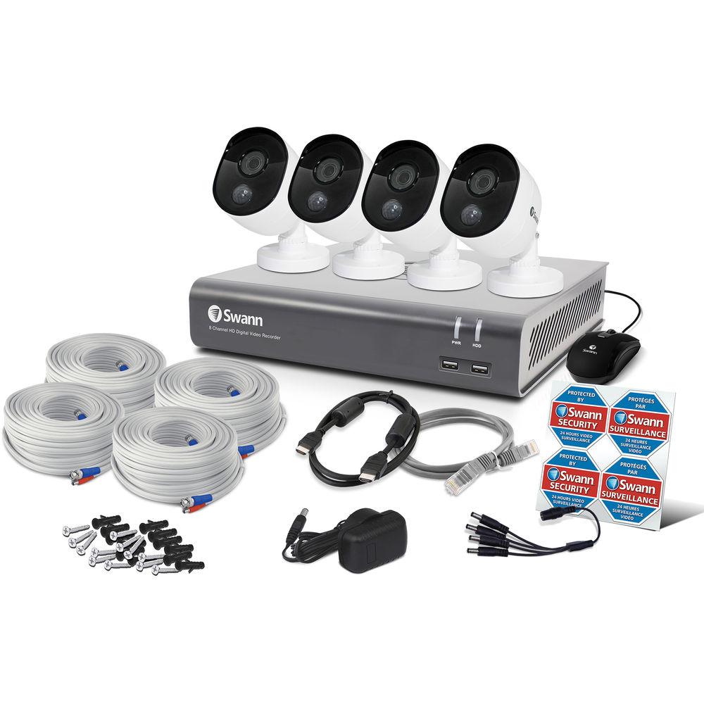 Swann 8-Channel 1080p DVR with 1TB HDD & 4 1080p Outdoor Night Vision Bullet Cameras