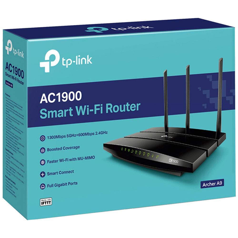 TP-Link Archer A9 AC1900 Dual-Band MU-MIMO Gigabit Wi-Fi Router, TP-Link, Archer, A9, AC1900, Dual-Band, MU-MIMO, Gigabit, Wi-Fi, Router