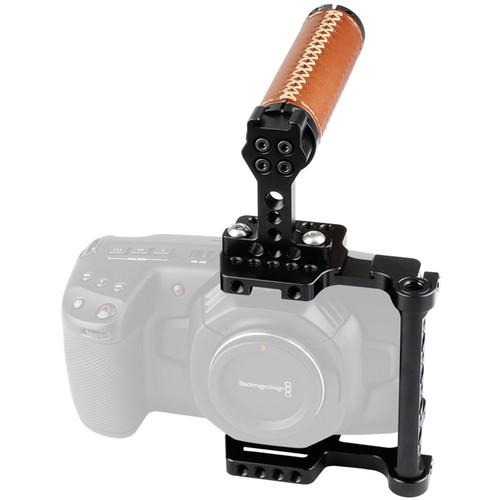 CAMVATE Cage Kit with Leather Top Handle for Blackmagic Pocket Cinema Camera 4K
