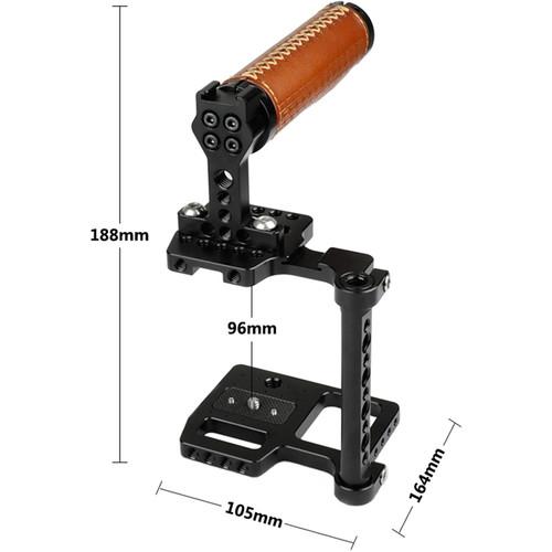 CAMVATE Cage Kit with Leather Top Handle for Blackmagic Pocket Cinema Camera 4K