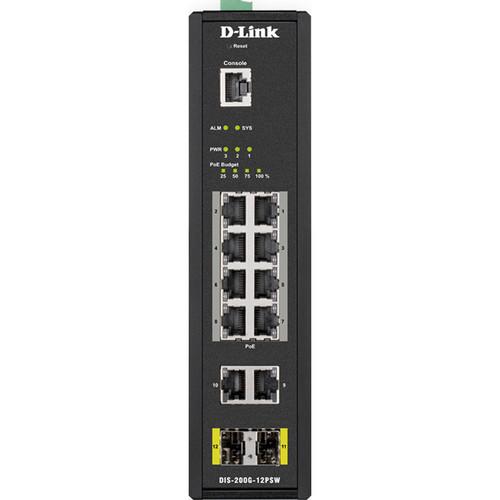 D-Link 12-Port Managed Industrial PoE Switch - Wide Temp, 240W