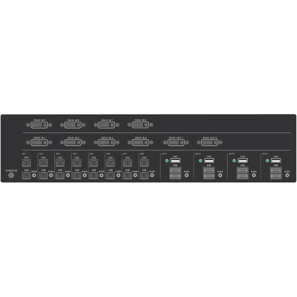 IPGard 8-Port SH Secure DVI-I Matrix KVM Switch with Audio and CAC