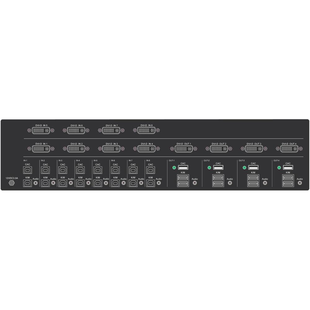 IPGard 8-Port SH Secure DVI-I Matrix KVM Switch with Audio and CAC
