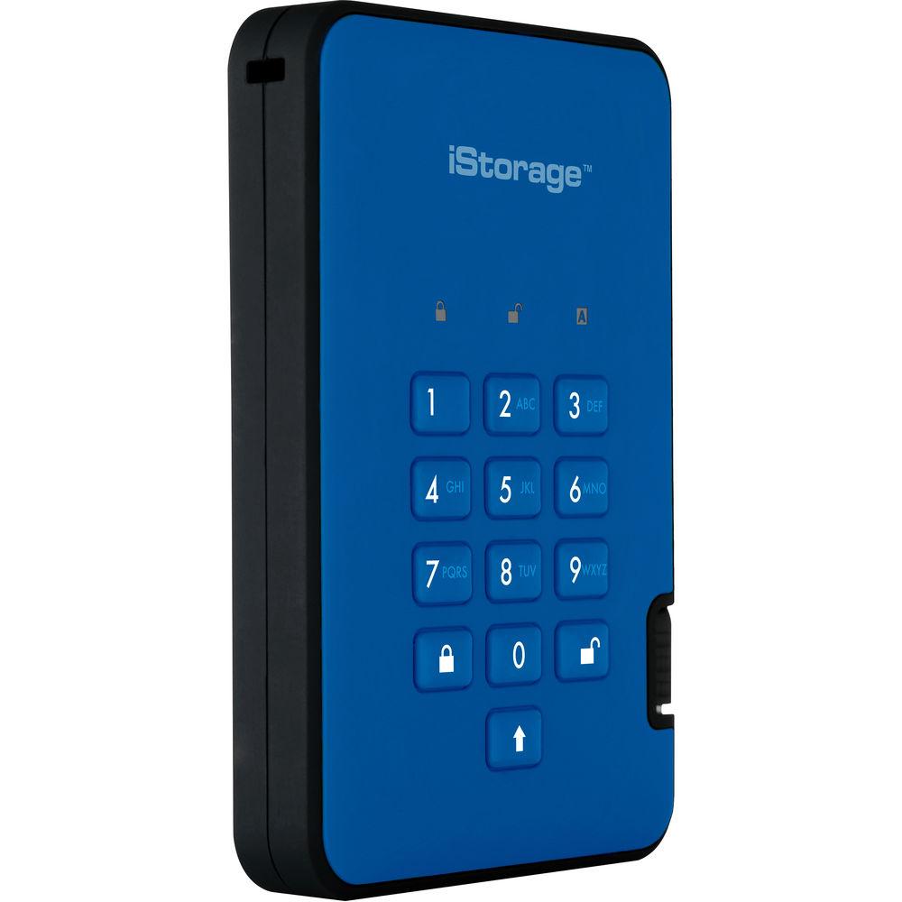 Istorage 1TB diskAshur2 USB 3.1 Encrypted Portable HDD, Istorage, 1TB, diskAshur2, USB, 3.1, Encrypted, Portable, HDD