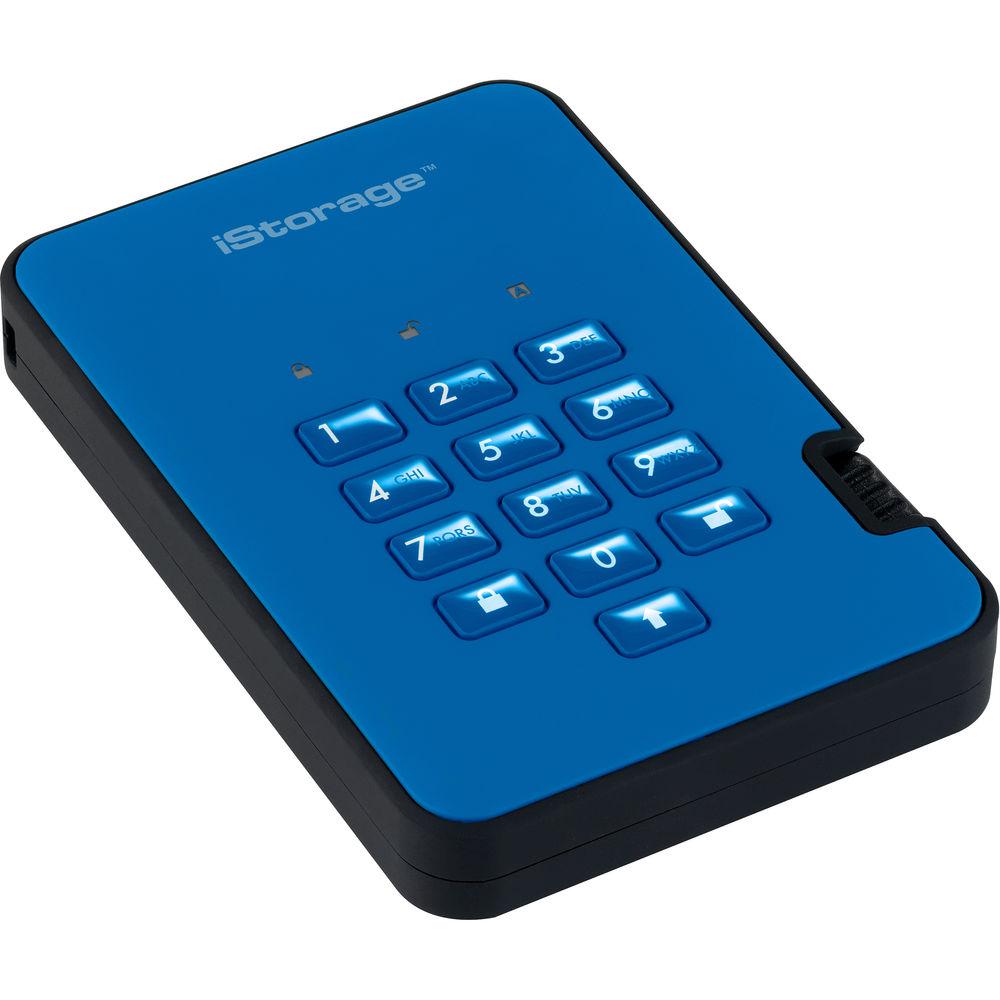 Istorage 1TB diskAshur2 USB 3.1 Encrypted Portable HDD, Istorage, 1TB, diskAshur2, USB, 3.1, Encrypted, Portable, HDD