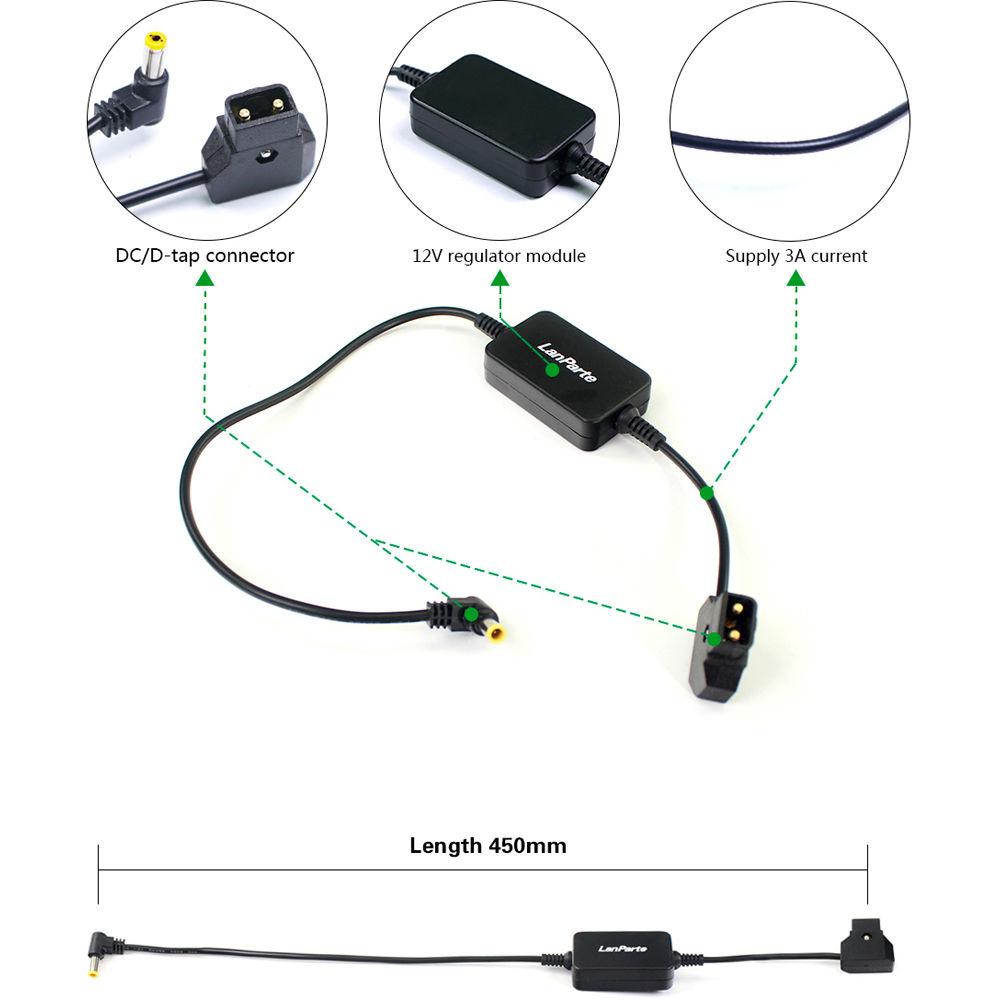 LanParte D-Tap to 5010 Barrel Regulated Constant Power Cable