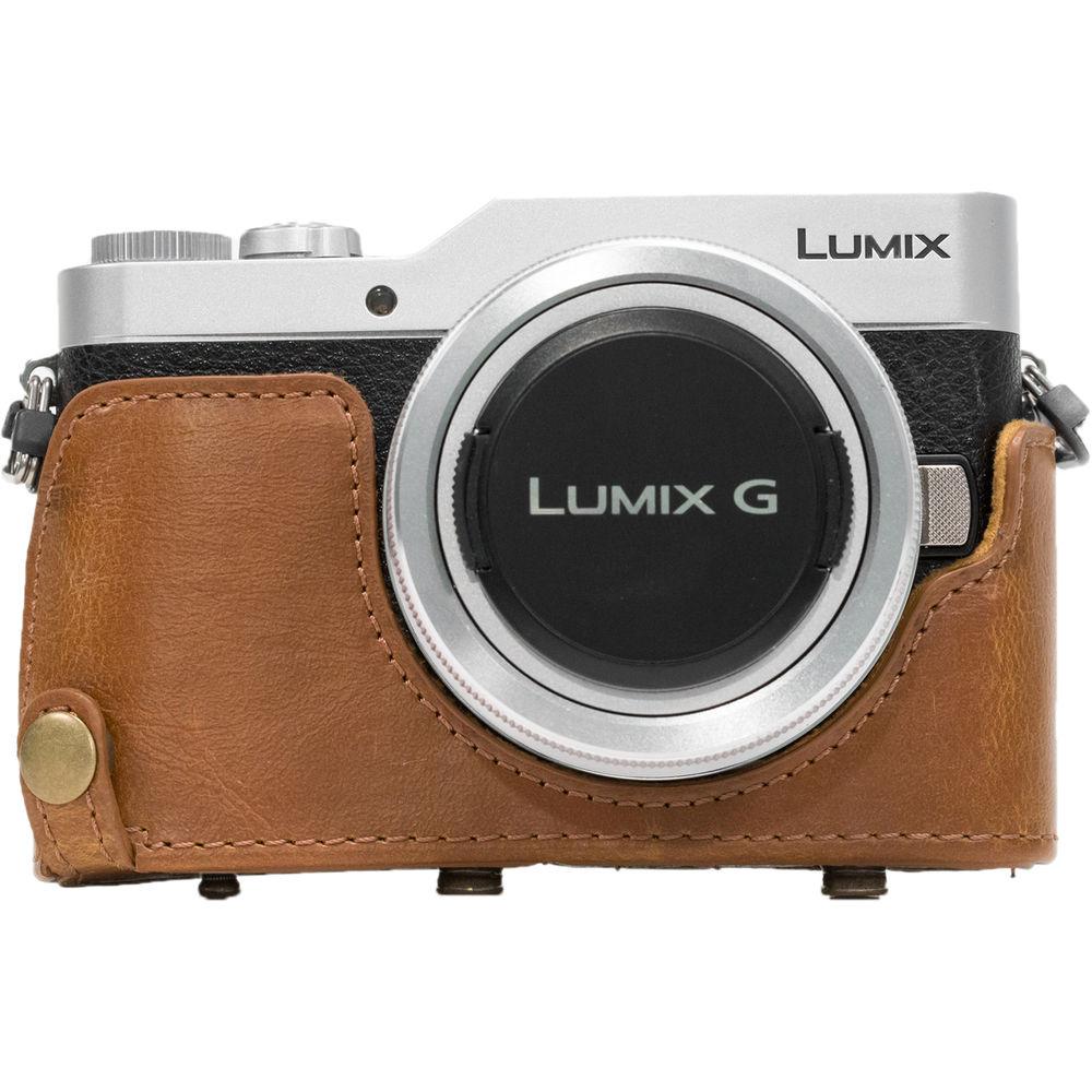 MegaGear Ever Ready PU Leather Case & Strap for Select Panasonic LUMIX with 12-32mm