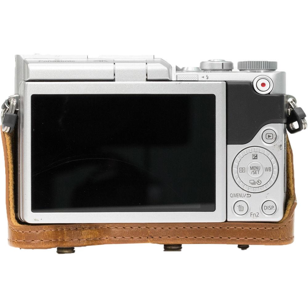MegaGear Ever Ready PU Leather Case & Strap for Select Panasonic LUMIX with 12-32mm
