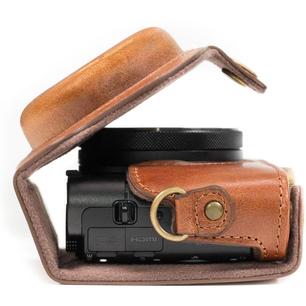 MegaGear Leather Camera Case with Strap for Sony DSC-RX100 VI, V & IV