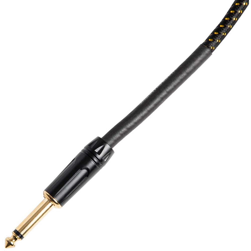 Telefunken Instrument Cable:1-Straight 1 4"and 1-Right Angle 1 4"Connector Braid Jacket Gold Plated Plugs 19.6