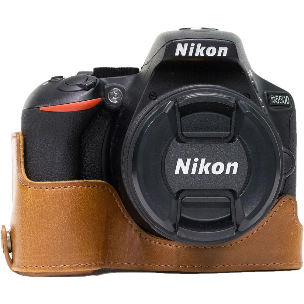 MegaGear Ever Ready PU Leather Half Case and Strap for Nikon D5600, D5500