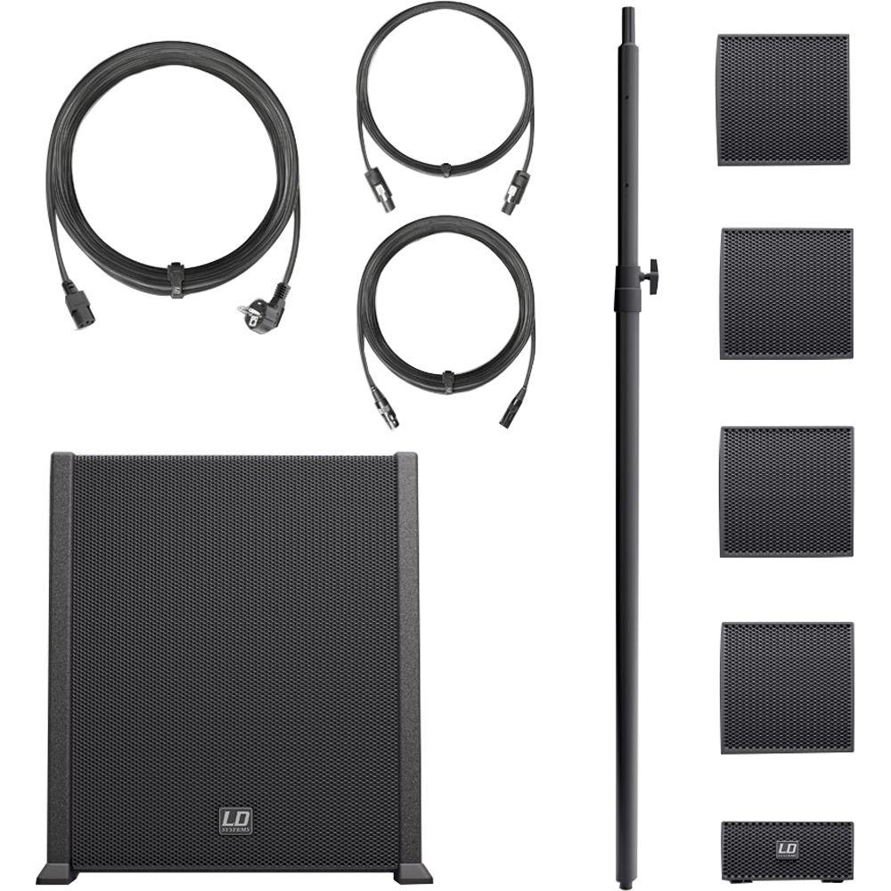 LD Systems Portable Array Power Extend Set Power 10"Sub 4Satellites,Smartlink Adapter,Distance Bar,Cable