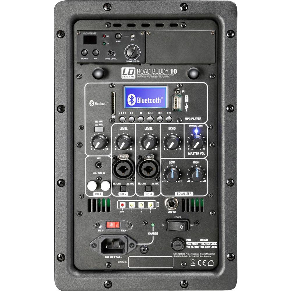 LD Systems Roadbuddy Battery Powered Portable BT 10"Speaker Mixer Wireless Bodypack Headset 584-607MHz 480WP