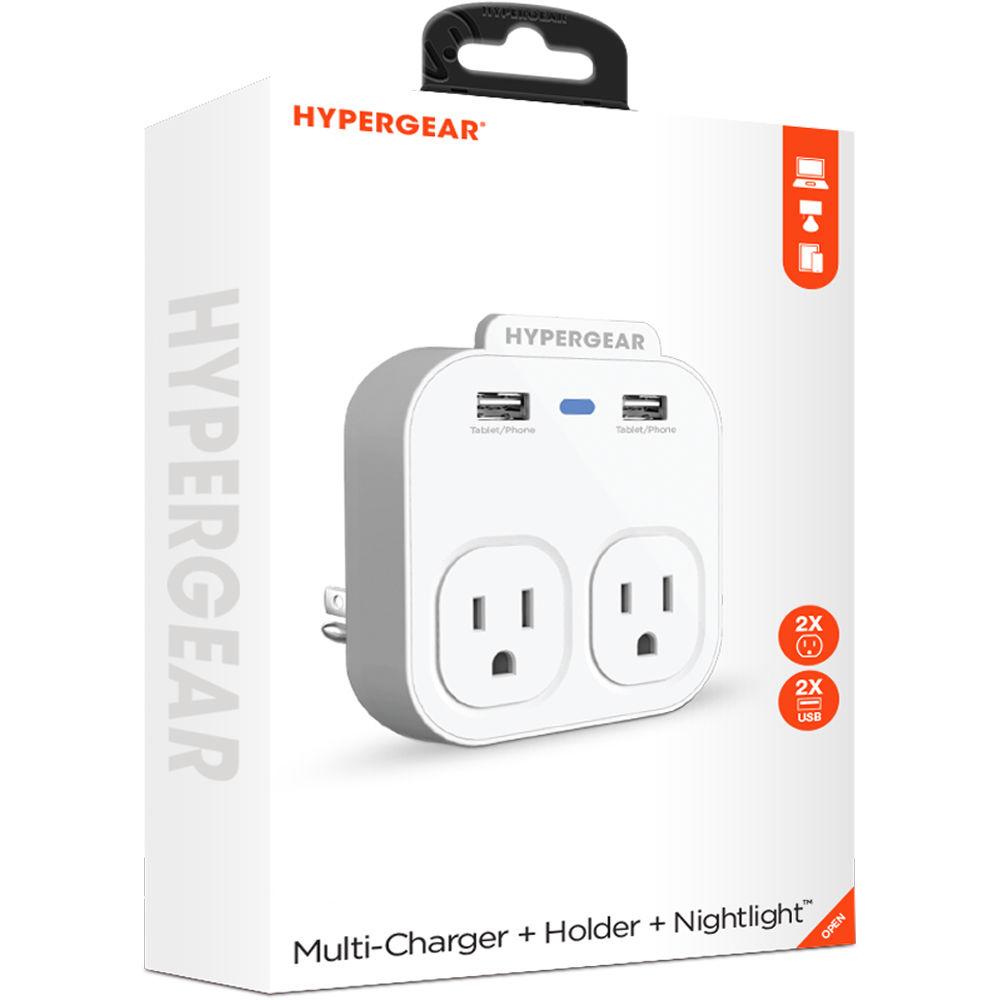 HyperGear Multi-Charger with Smartphone Holder & Nightlight, HyperGear, Multi-Charger, with, Smartphone, Holder, &, Nightlight