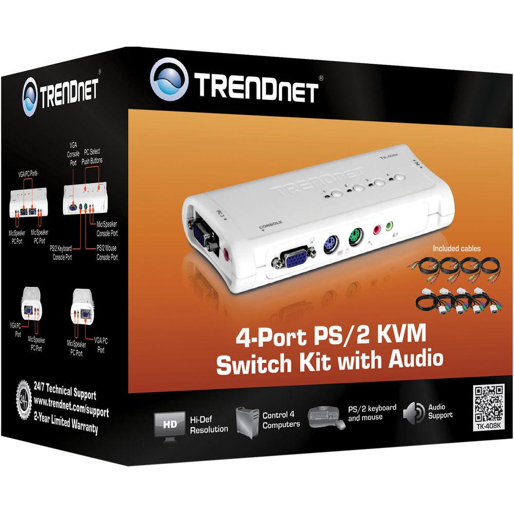 TRENDnet 4-Port PS 2 Audio KVM Switch - VGA
