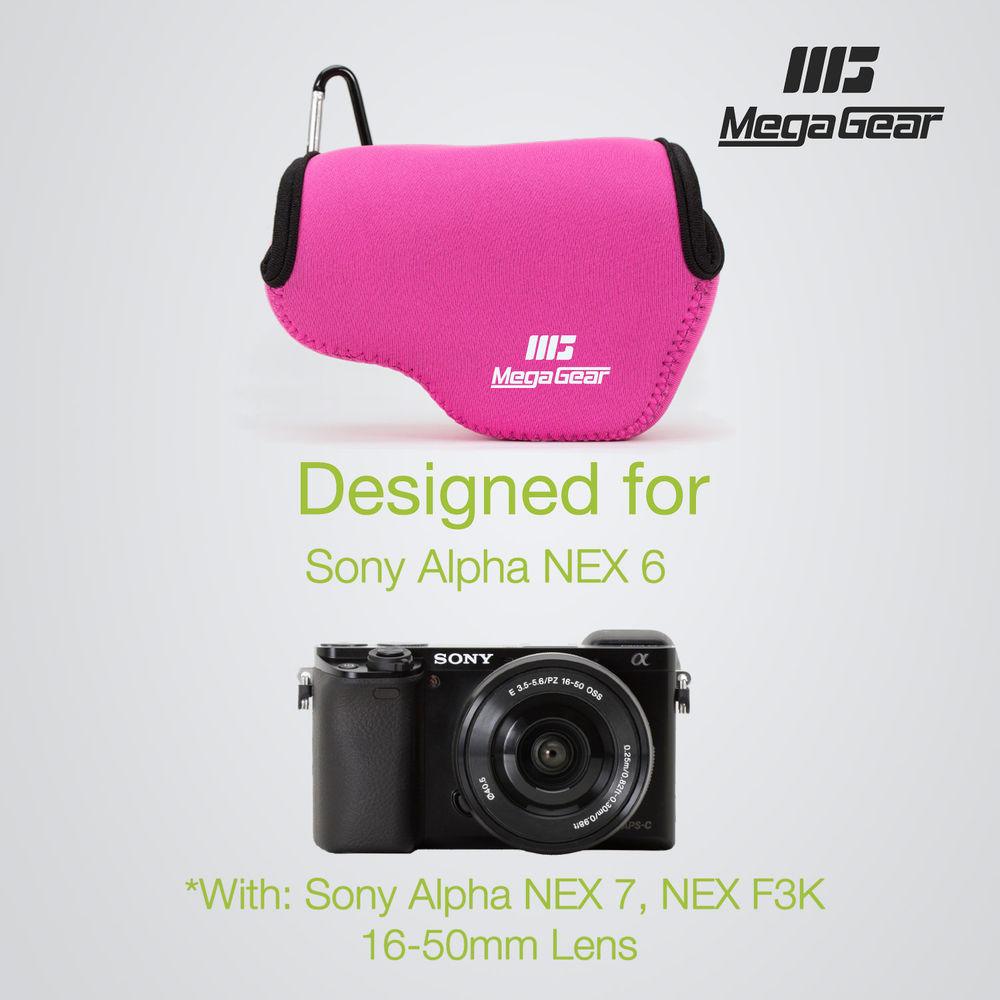 MegaGear Ultra-Light Neoprene Case for Sony Alpha NEX-F3, NEX-7, or NEX-6 with 16-50mm