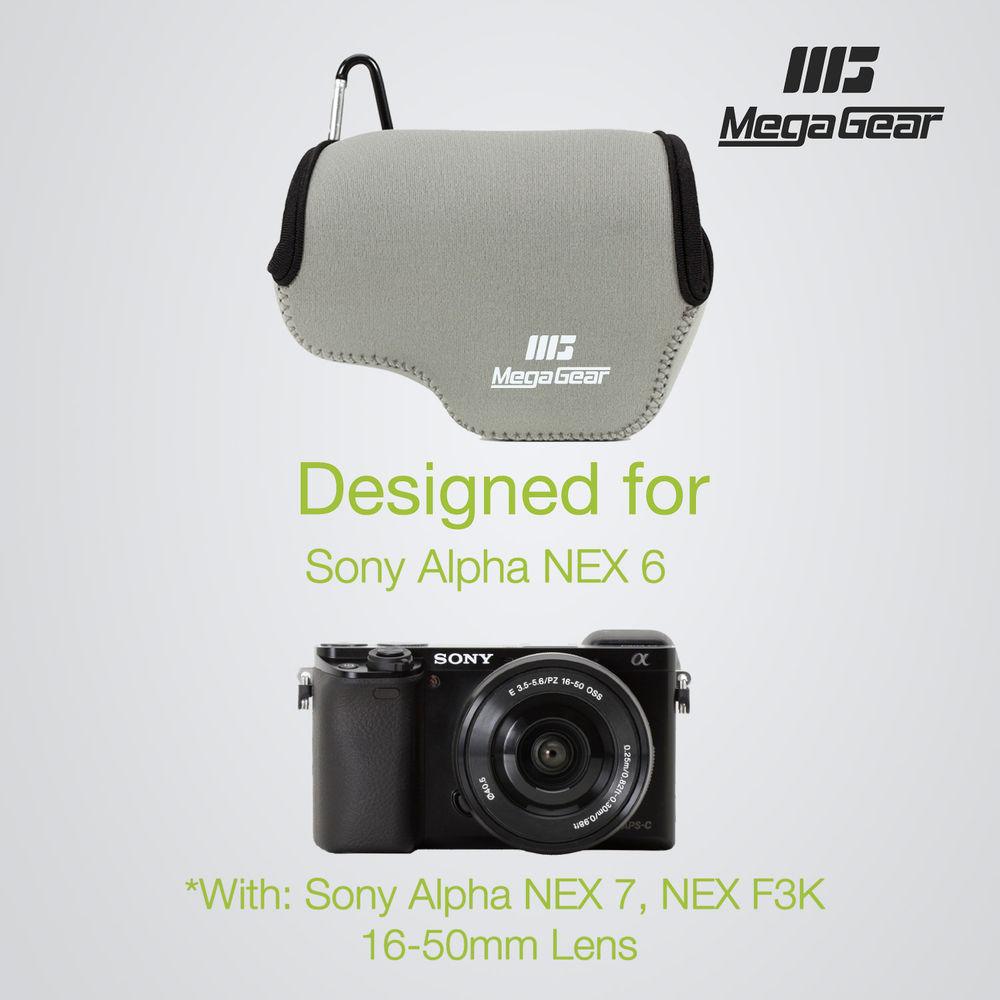 MegaGear Ultra-Light Neoprene Case for Sony Alpha NEX-F3, NEX-7, or NEX-6 with 16-50mm