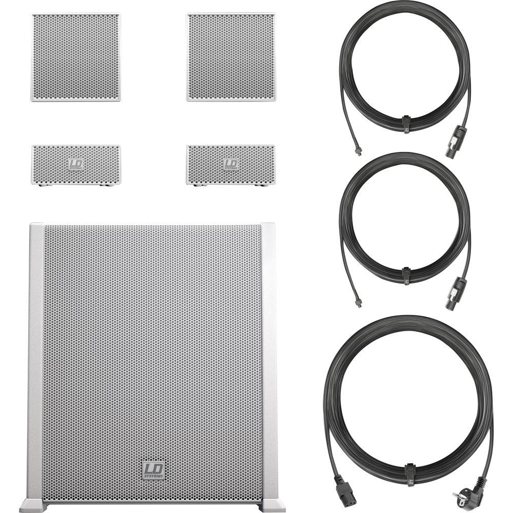 LD Systems Portable Array System Set with Powered Mixer 10" Subwoofer, Sattalites,Adapters and Cables