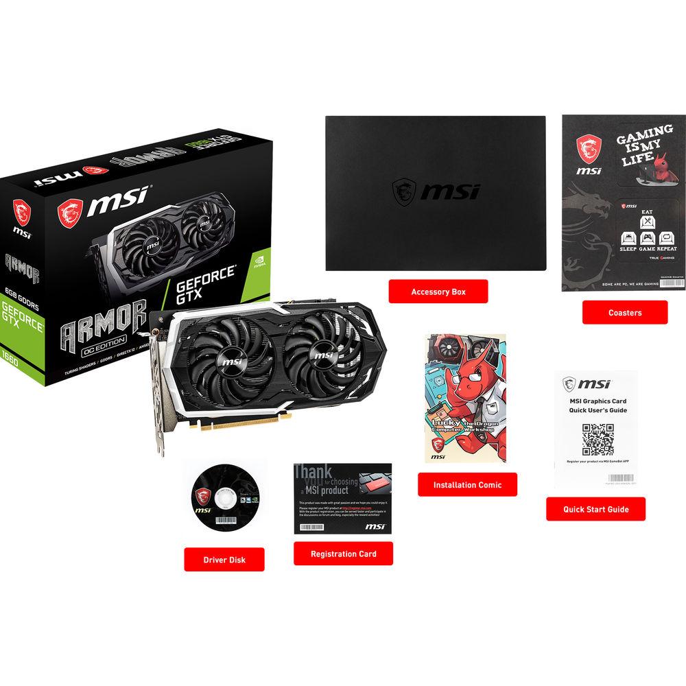 MSI GeForce GTX 1660 ARMOR OC Graphics Card