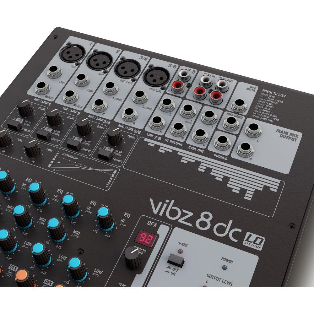 LD Systems 8-Channel Mixing Console with DFX and Compressor
