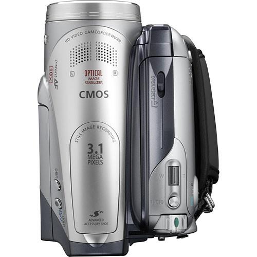 Canon VIXIA HV20 HDV Camcorder, 1 2.7" 2.96MP CMOS Sensor, 1920 x 1080 Resolution, 24p Frame Rate, with 10x Optical Zoom, Optical Image Stabilizer, HDMI, Hot Shoe and HC miniSD Card Slot - Refurbished