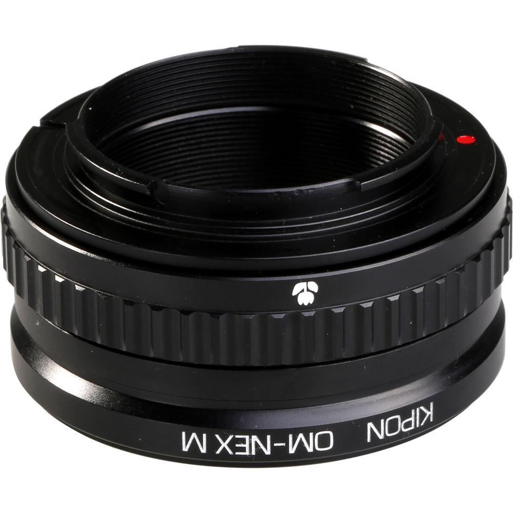 KIPON Macro Lens Mount Adapter with Helicoid for Olympus OM-Mount Lens to Sony-E Mount Camera